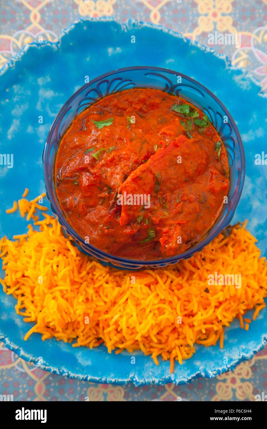 Chicken tikka masala (chicken pieces in a spicy sauce, India) Stock Photo