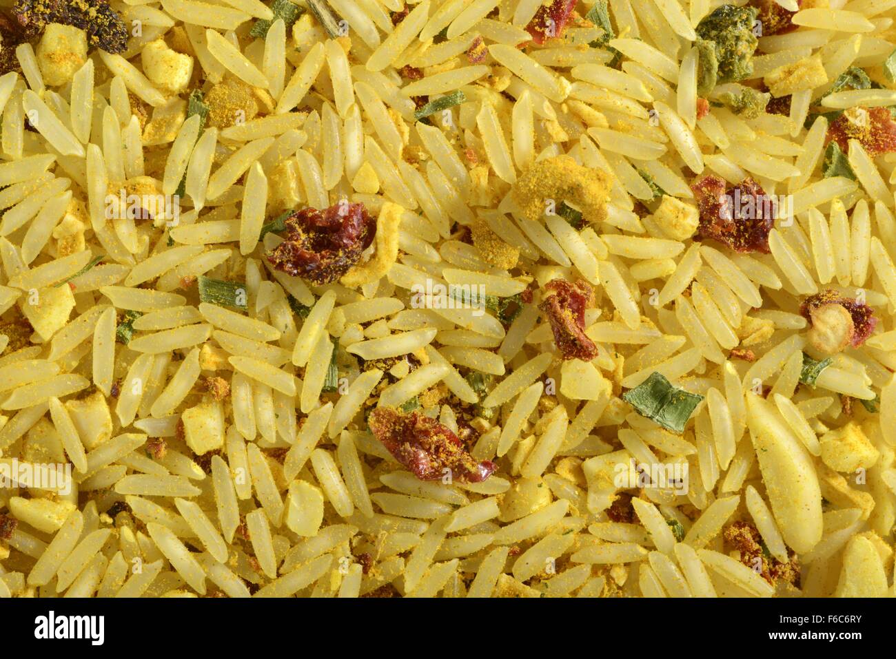 A ready-made mix of rice with dried vegetables and spices Stock Photo ...