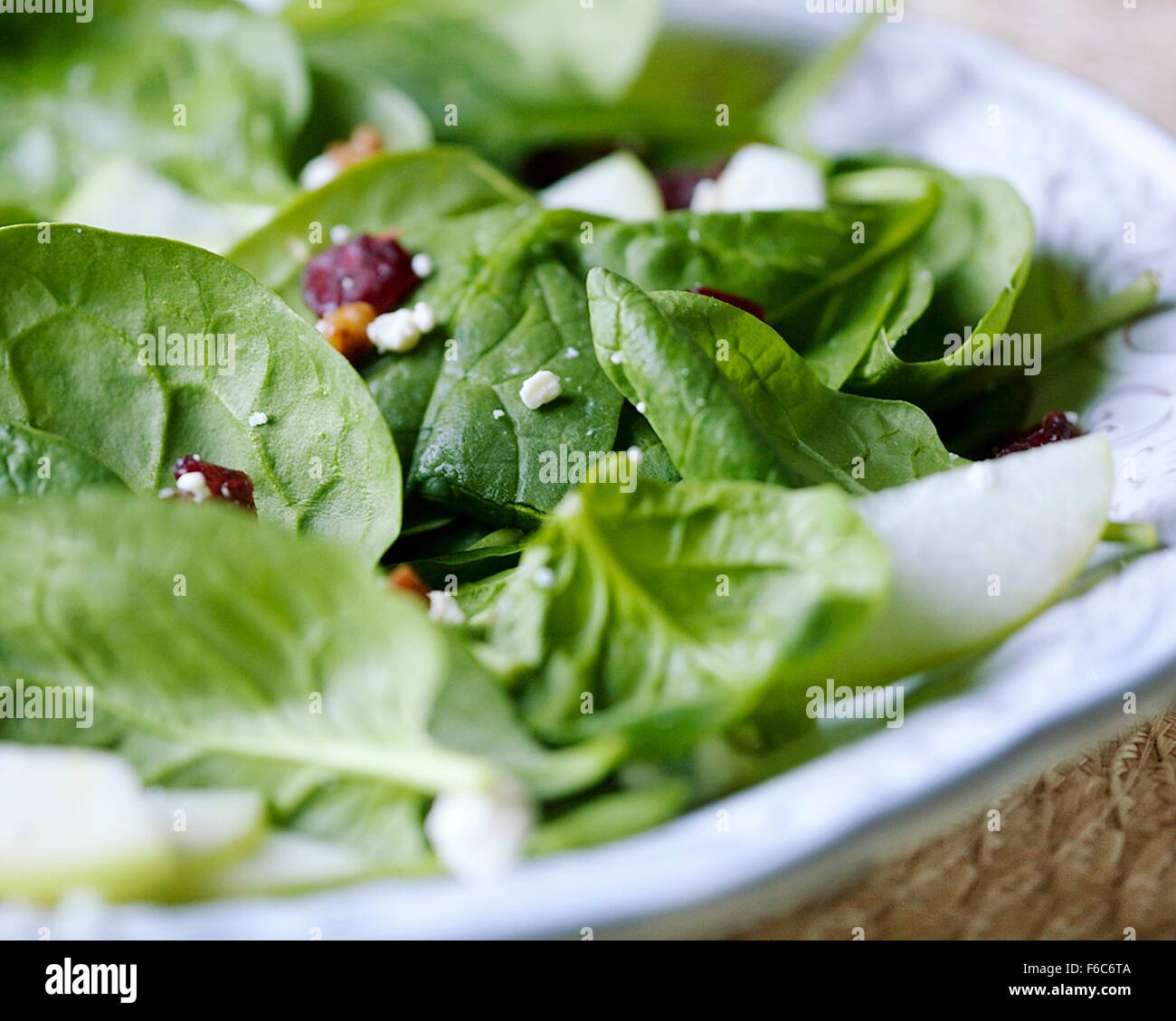 Spinach salad Stock Photo