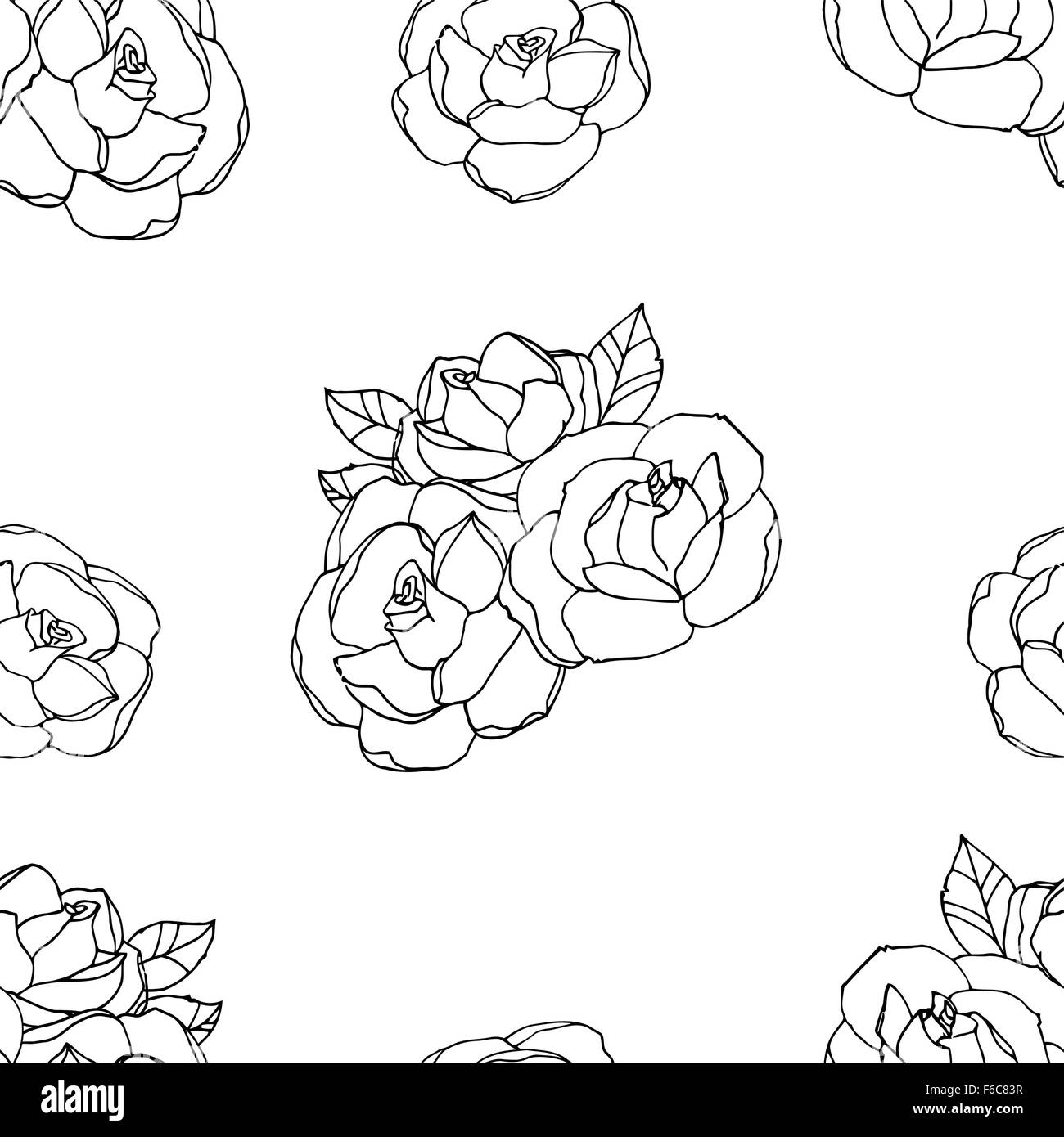 seamless pattern with roses Stock Vector Image & Art - Alamy