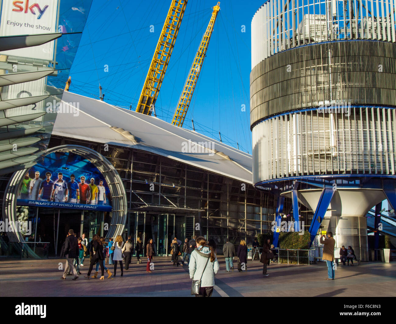 Entrance to the O2 Arena when it staged the 2011 ATP World Tour Finals ...