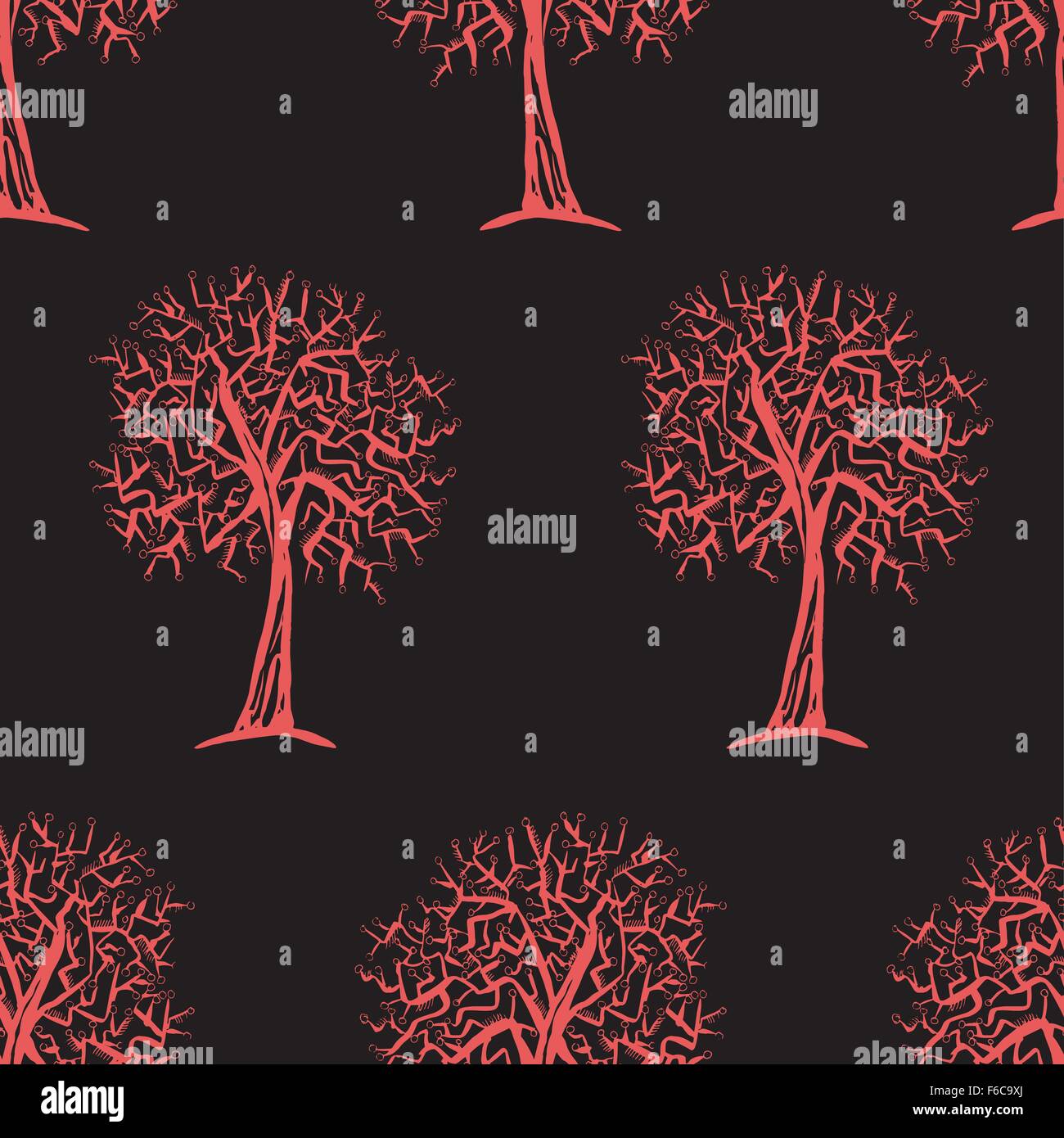 Vector seamless pattern with trees silhouettes Stock Vector Image & Art ...