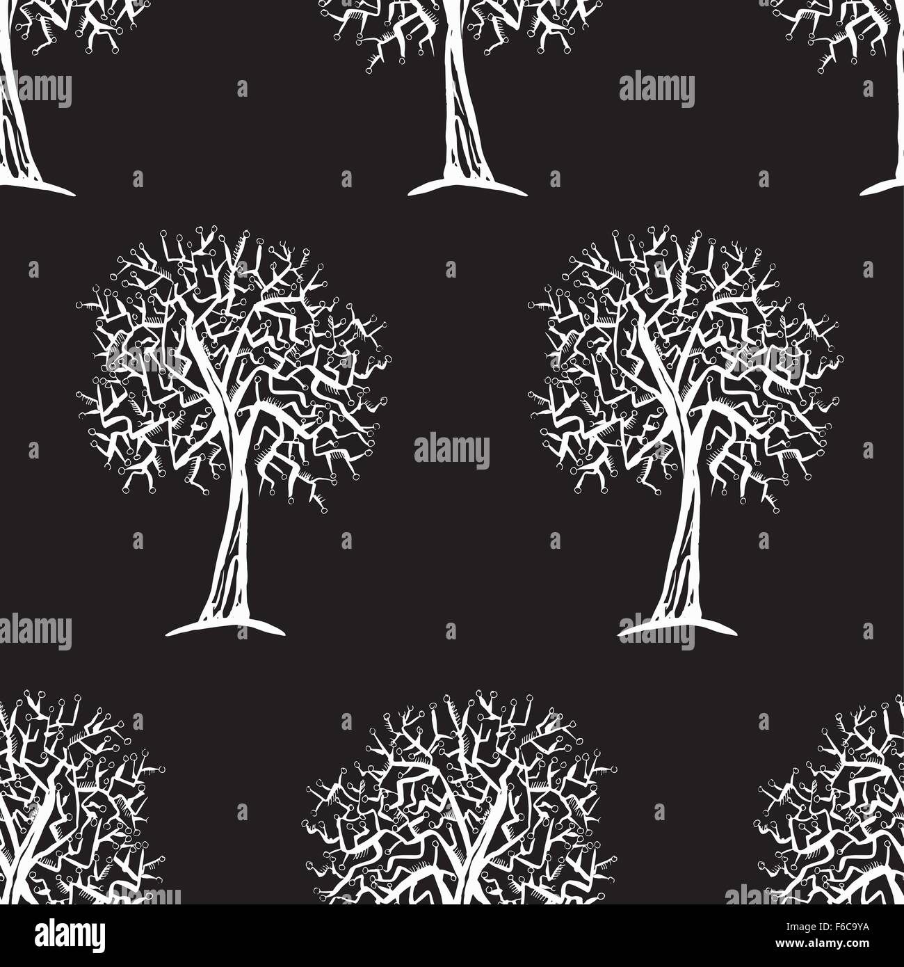 Vector seamless pattern with trees silhouettes Stock Vector Image & Art ...