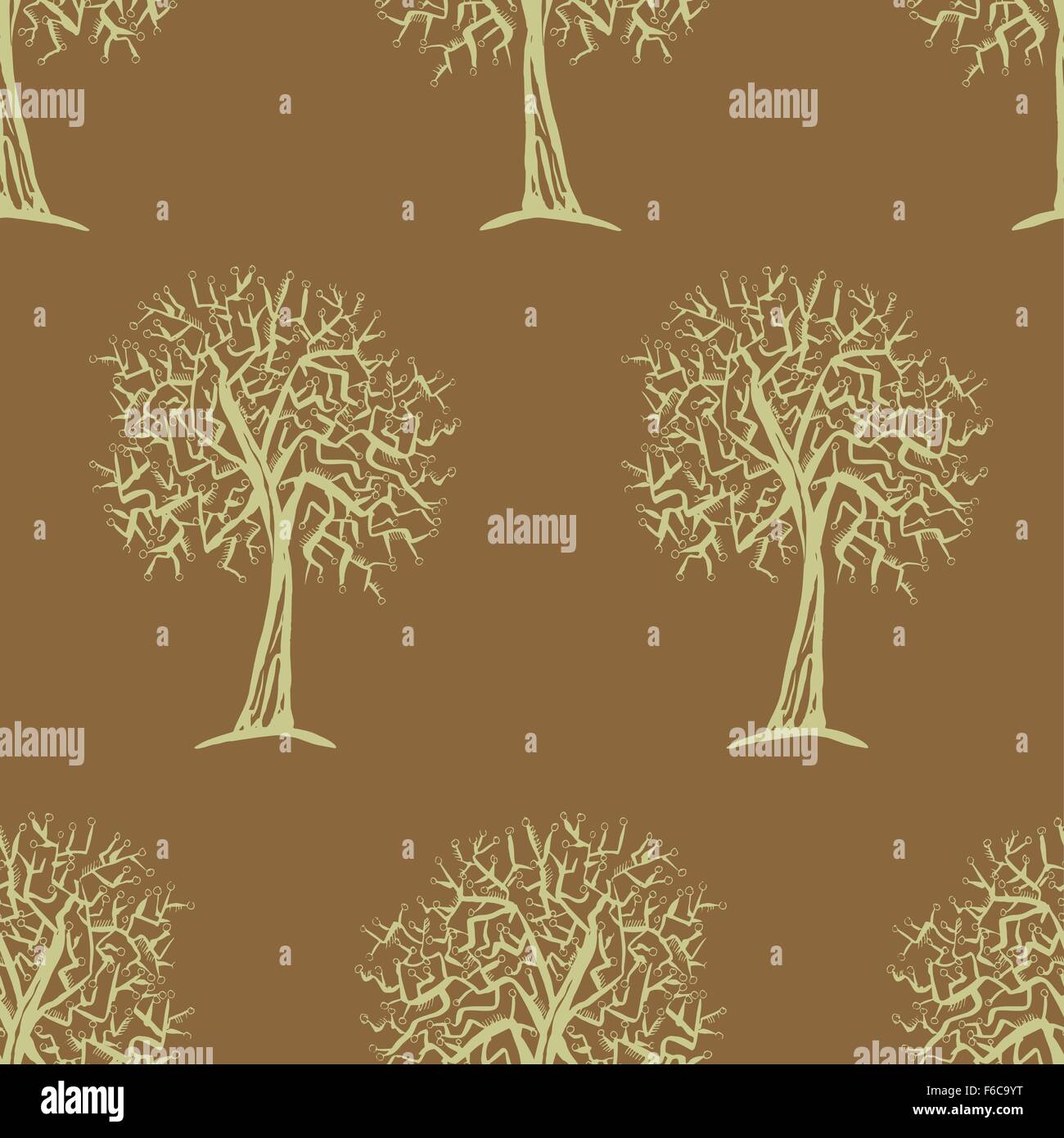 Vector seamless pattern with trees silhouettes Stock Vector Image & Art ...