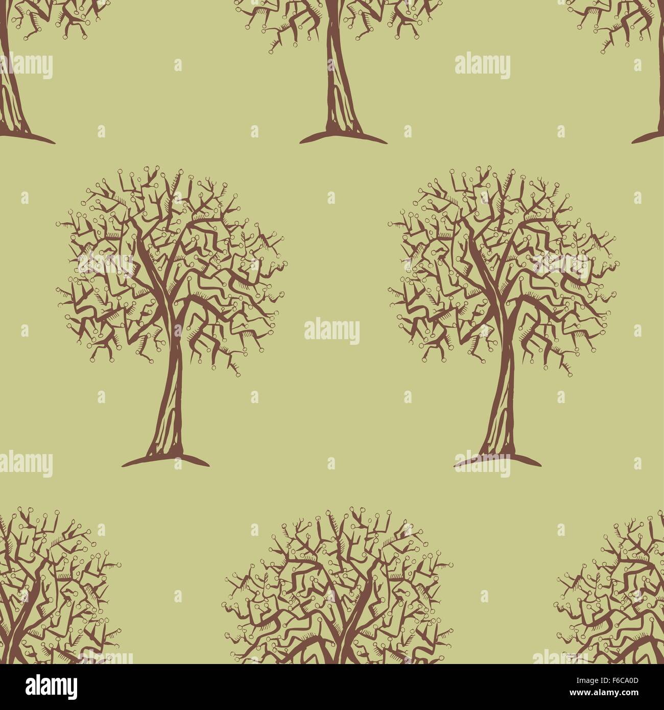 Vector seamless pattern with trees silhouettes Stock Vector Image & Art ...