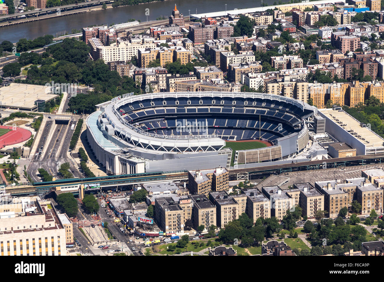 Yankee Stadium from above Stock Photo