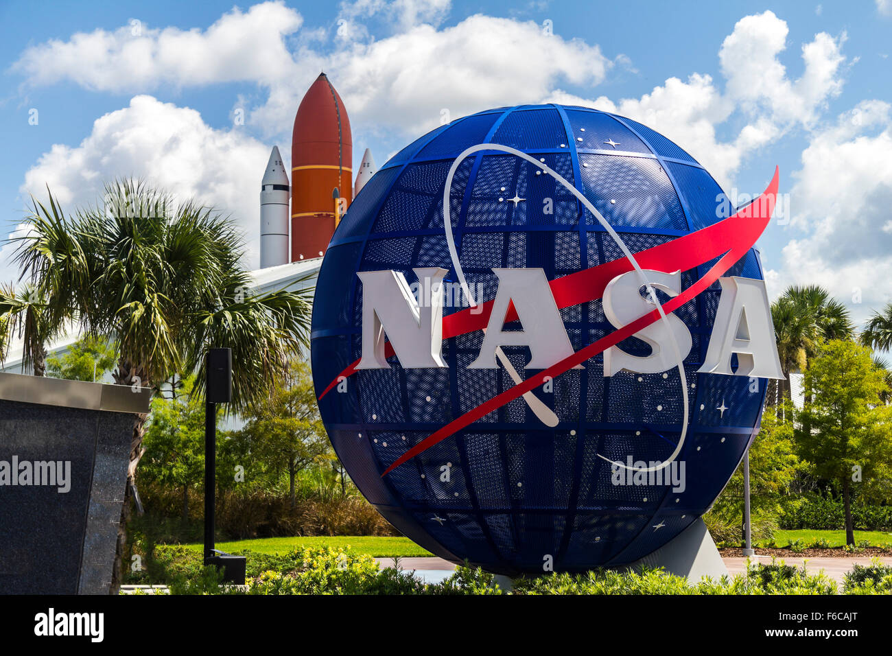 NASA Kennedy Space Center Entrance Stock Photo
