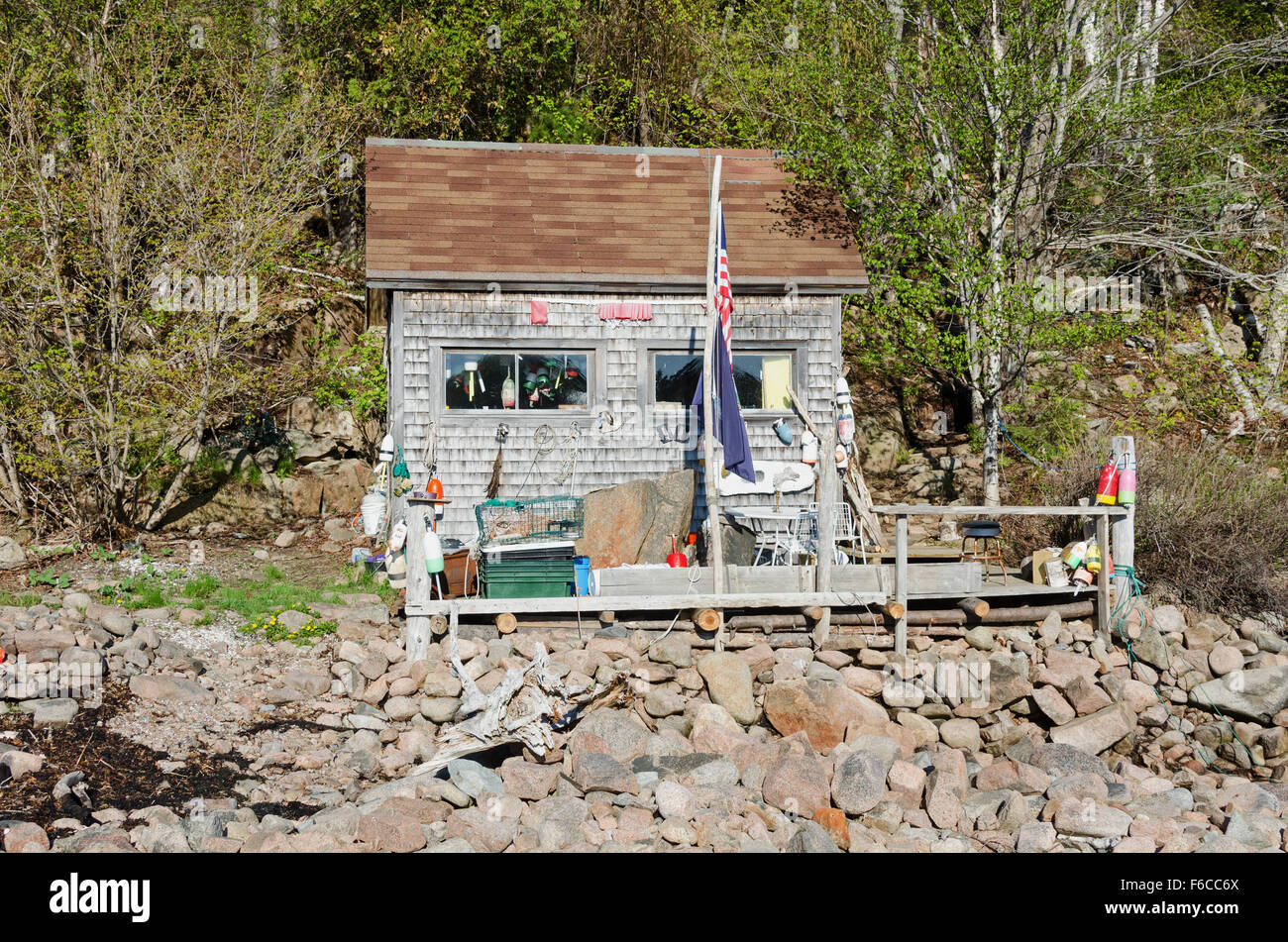 The Otter Creek Aid Society fish house in Otter Cove, Mount Desert