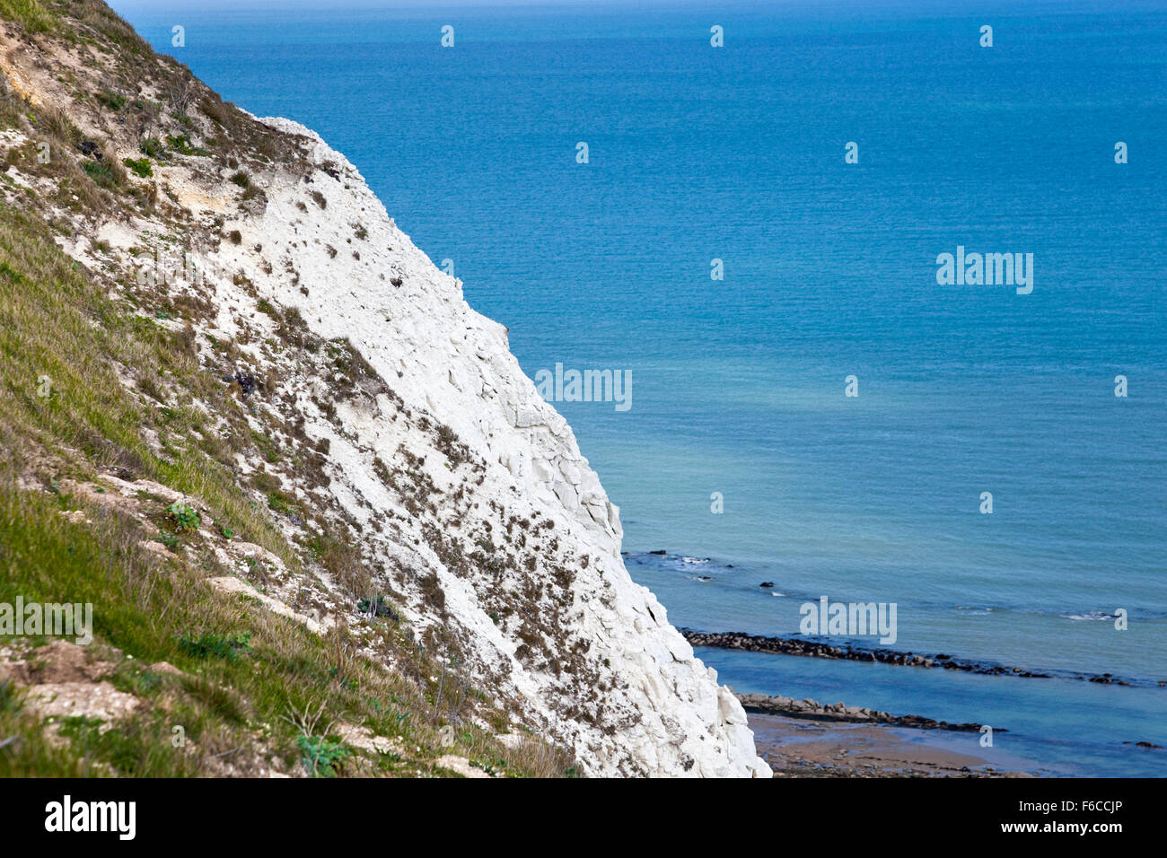 The chalk cliffs of Eastbourne, England Stock Photo