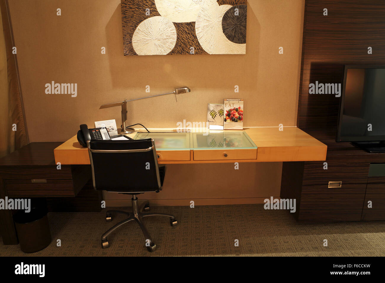 Desk Within The Bedroom Of The Marina Mandarin Hotel Singapore