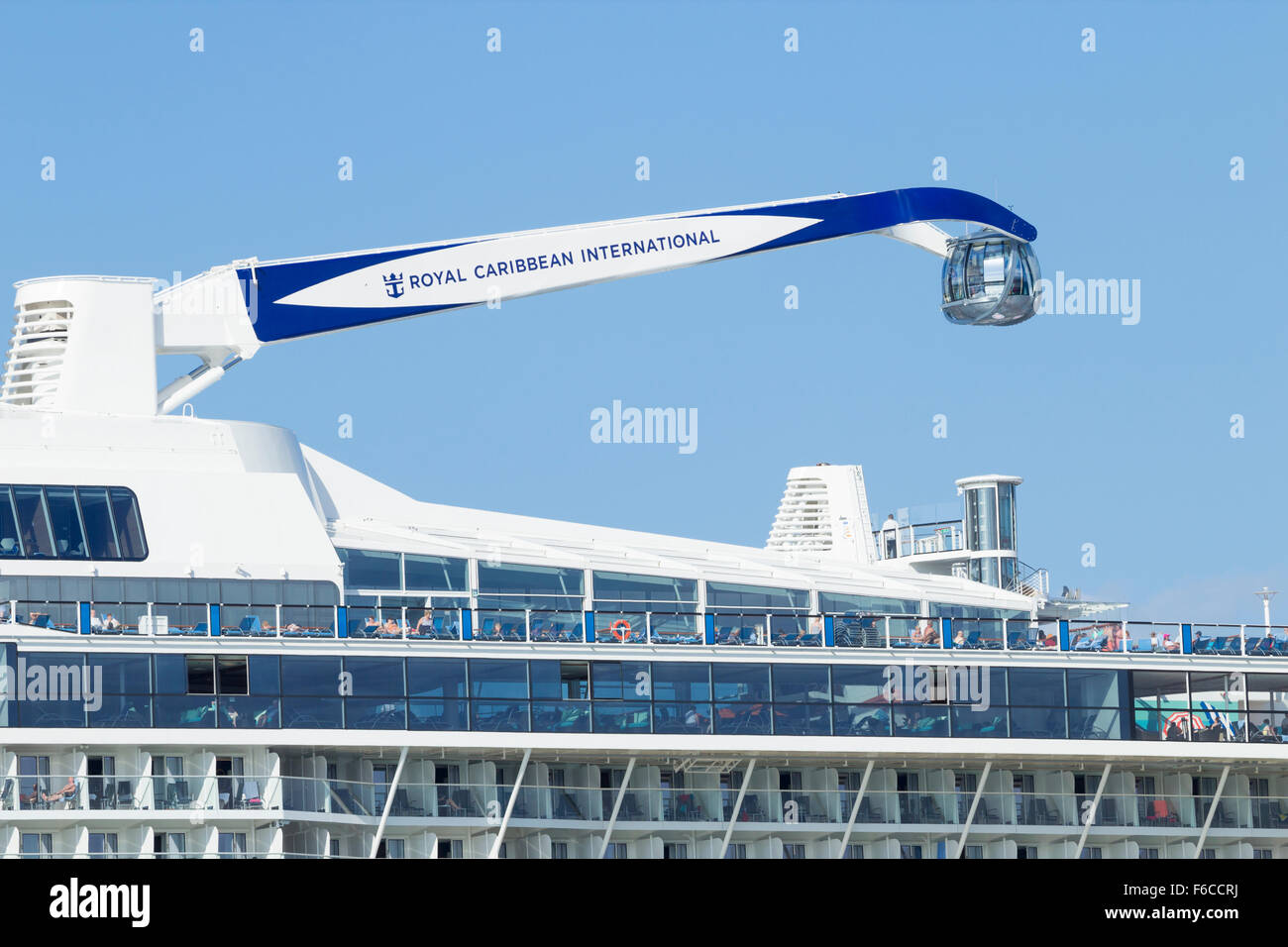 Anthem of the Seas cruise ship and NorthStar observation tower Stock