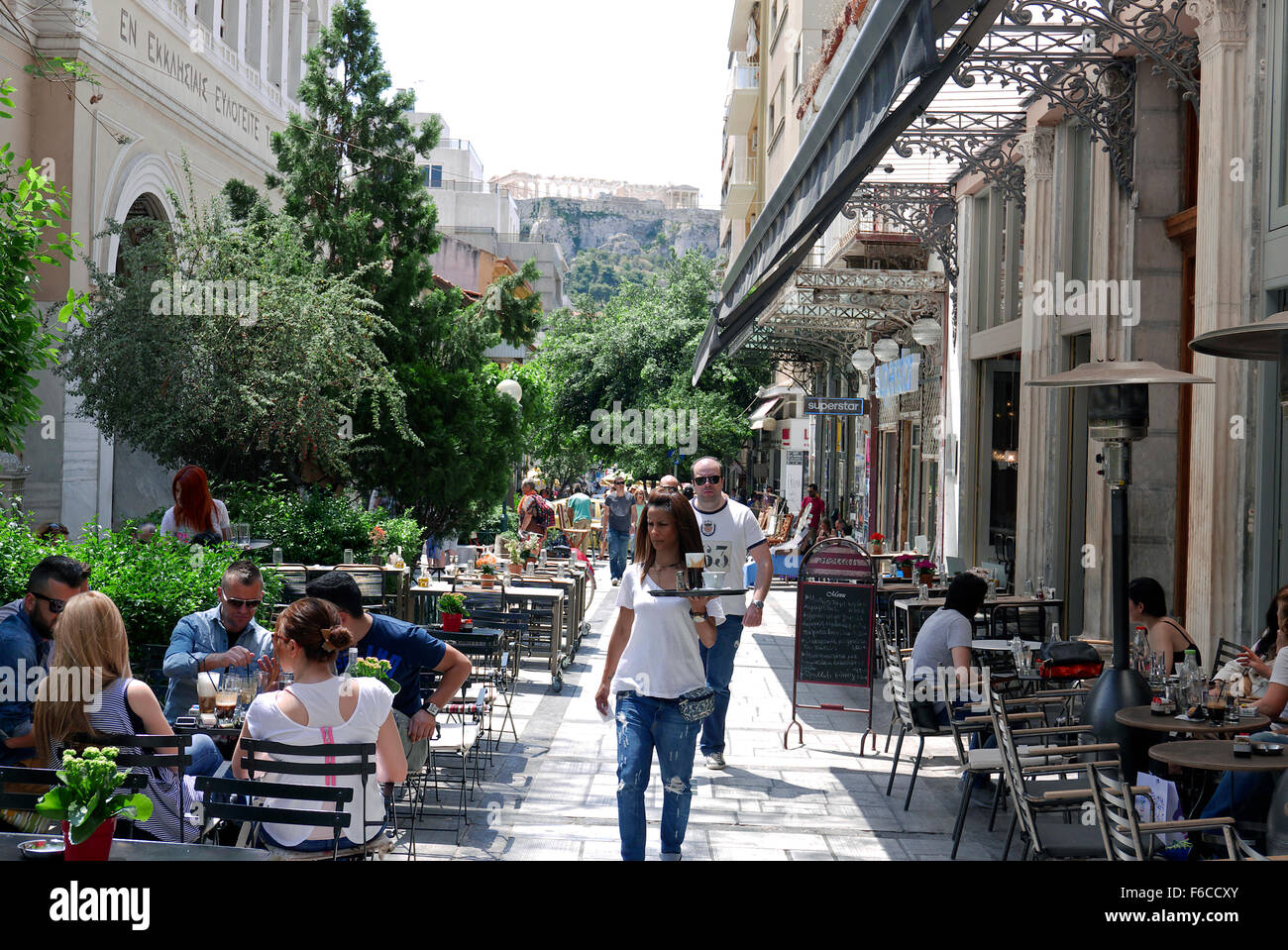 greece athens monastiraki aiolou street spollah coffee shop Stock Photo