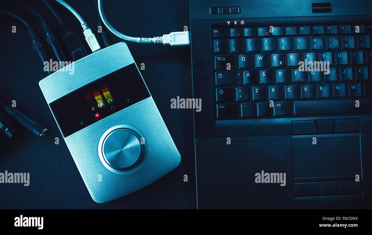 Audio Converter And Laptop Stock Photo Alamy