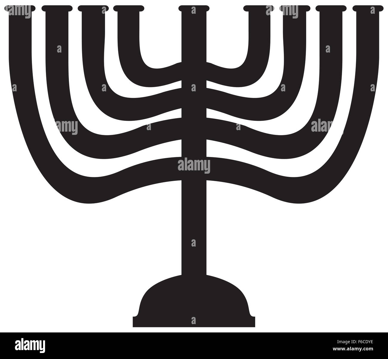 A Menorah silhouette isolated on a white background Stock Photo - Alamy