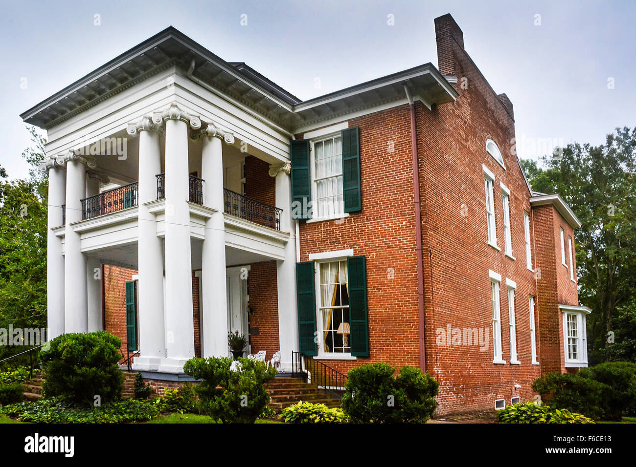 The 'Columns', a historically significant and impressive Greek Revival mansion used as a hospital by Union Army during the Civil war, Bolivar, TN Stock Photo