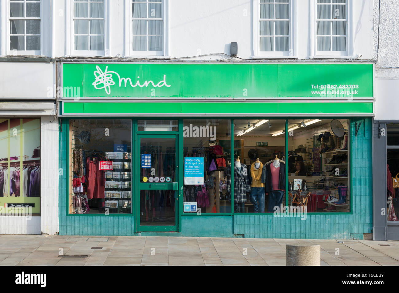 The MIND charity shop in the twon centre at Letchworth Garden City, Hertfordshire UK Stock Photo