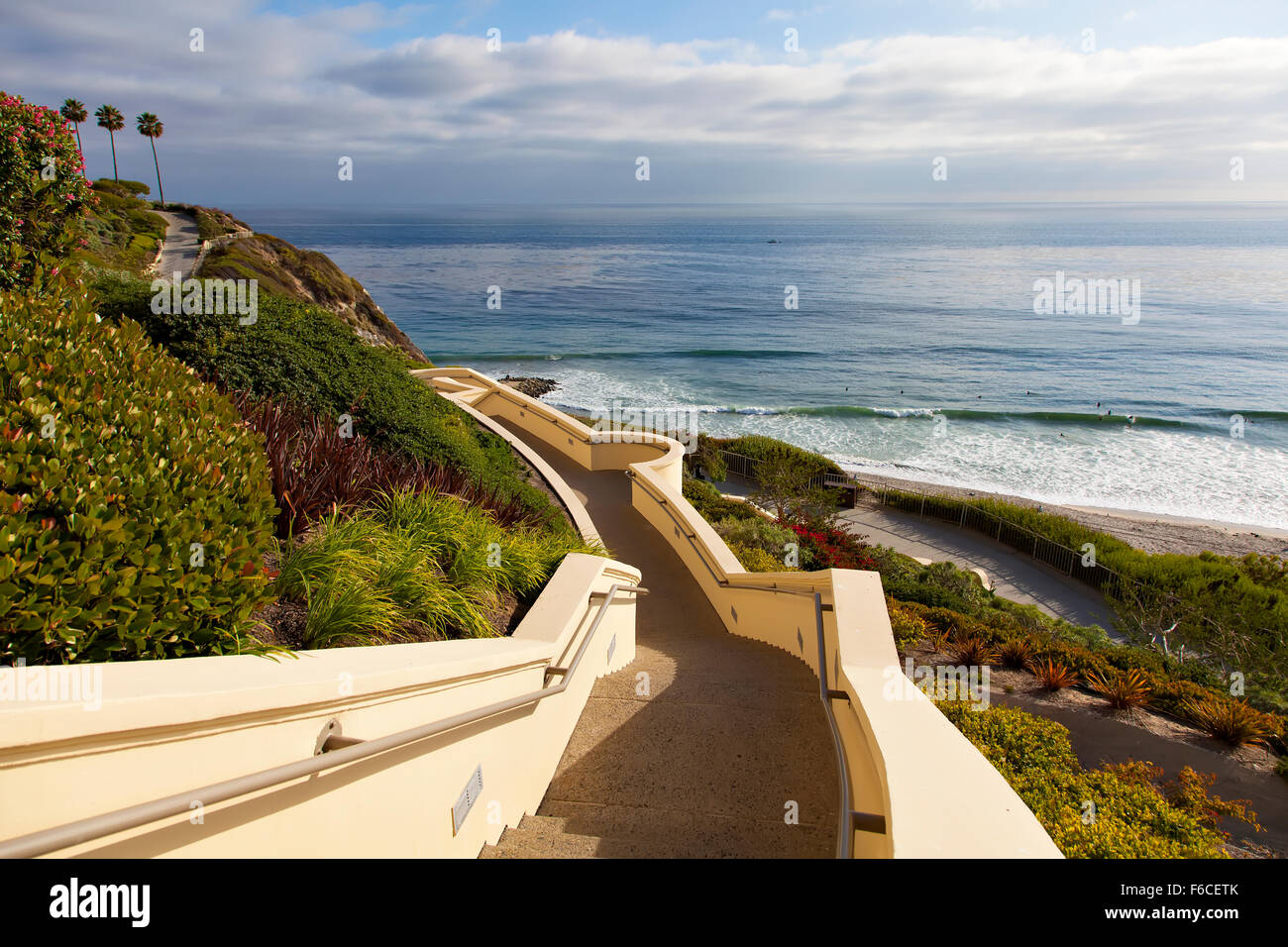 Stairs down to the ocean in Dana Point Stock Photo Alamy
