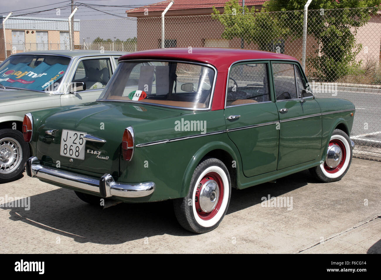 Classical Seat 600 car meeting in Albacete, Spain. Fiat 1100 D. Stock Photo