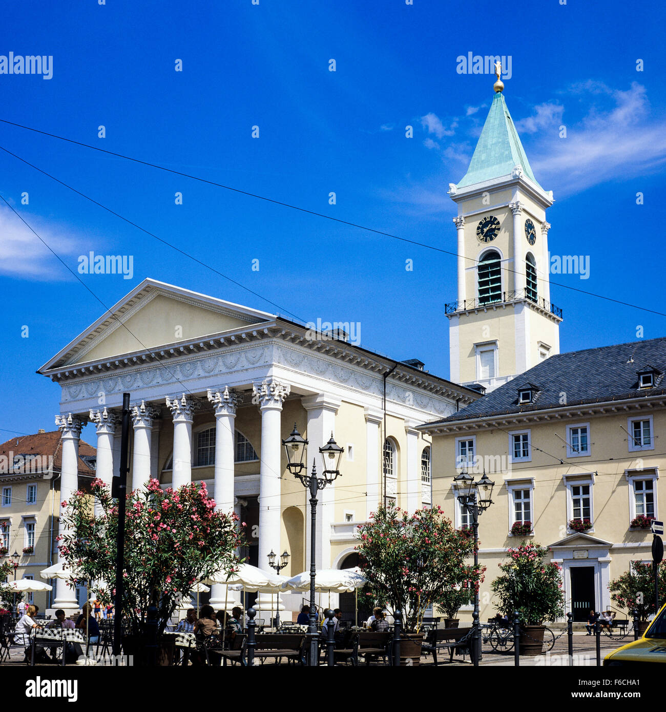 'Evangelische Stadtkirche' main Lutheran church, Karlsruhe, Baden-Württemberg, Germany, Europe Stock Photo