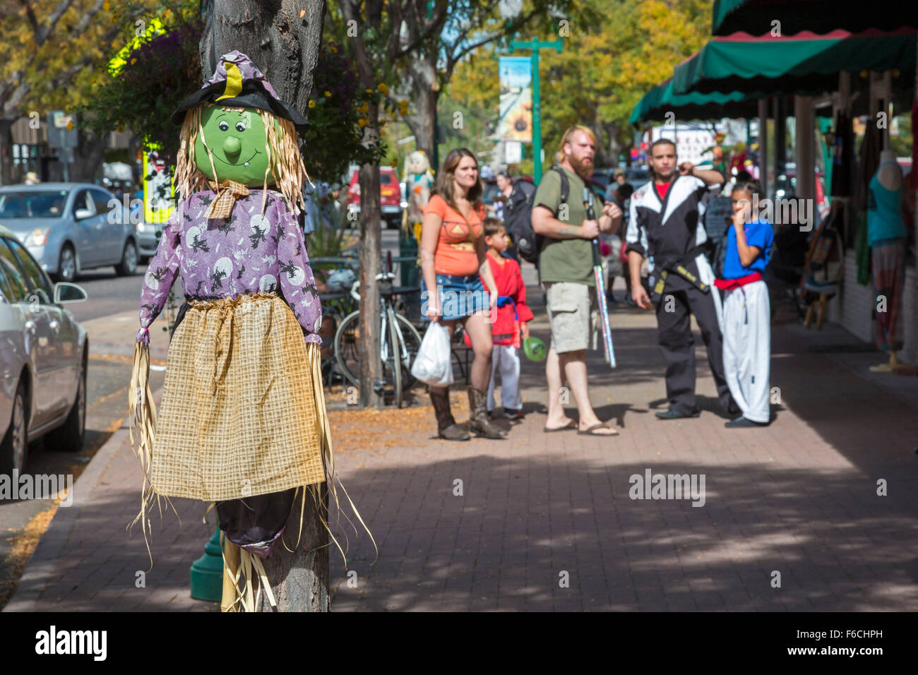 Arvada, Colorado - The Festival of Scarecrows, a fall festival in Olde Town Arvada. Stock Photo
