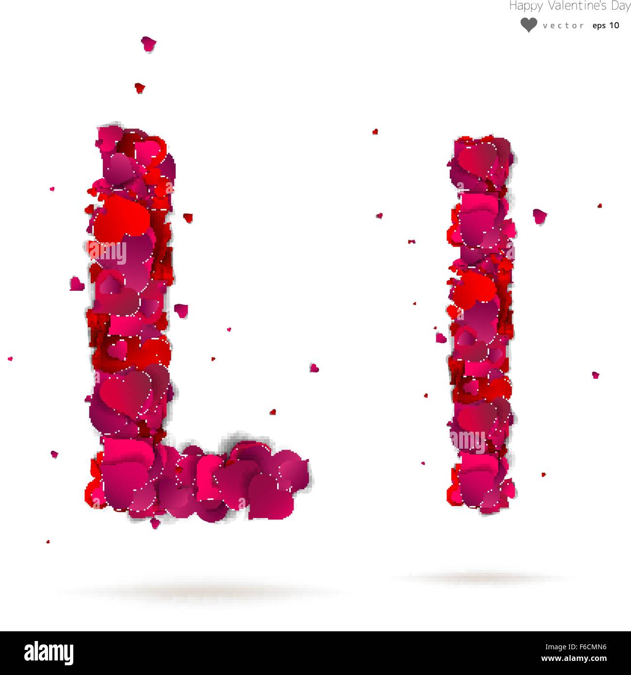 Letter L made from hearts. Love alphabet Stock Vector Image & Art