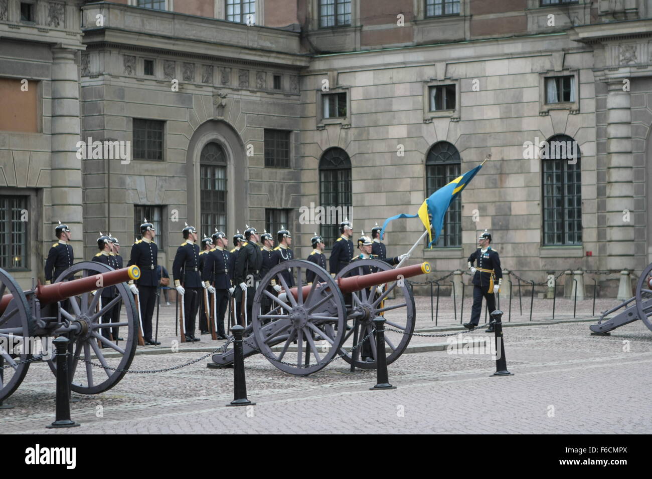 Changing of the guard at the royal palace in Stockholm Sweden Stock
