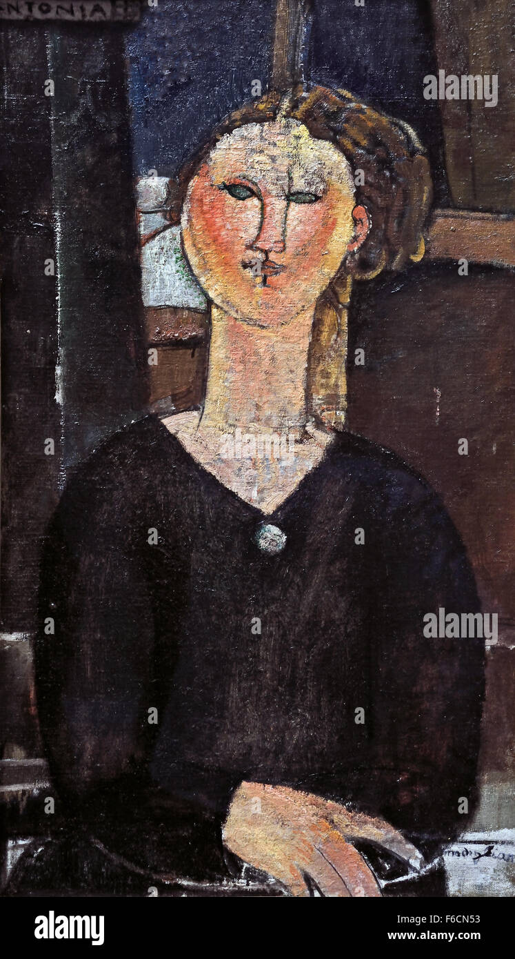 Antonia, 1915, Amedeo Modigliani (1884 - 1920) Italy Italian Stock Photo