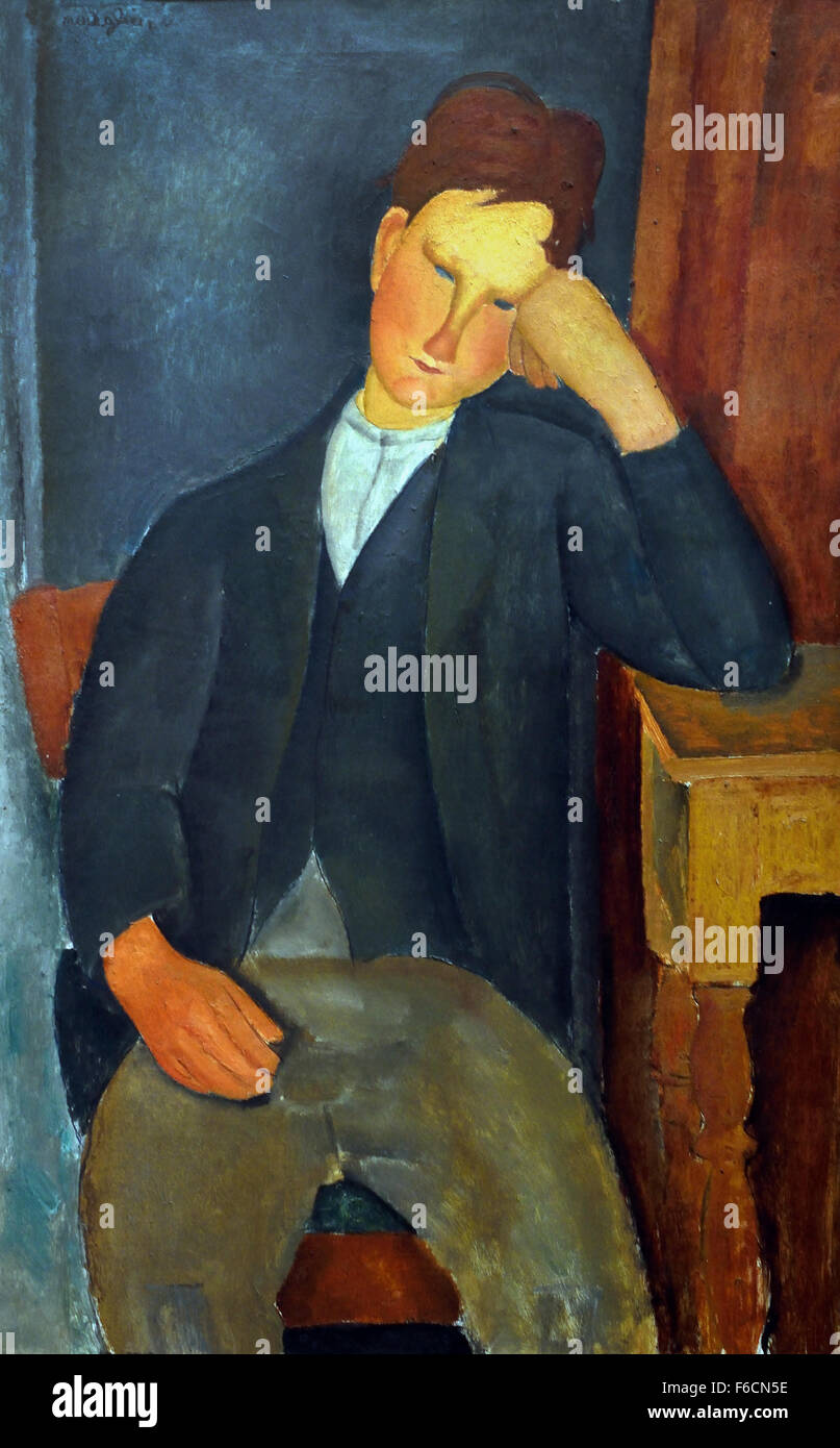 The Young Apprentice, 1917-1919 Amedeo Modigliani (1884 - 1920)  Italy Italian Stock Photo