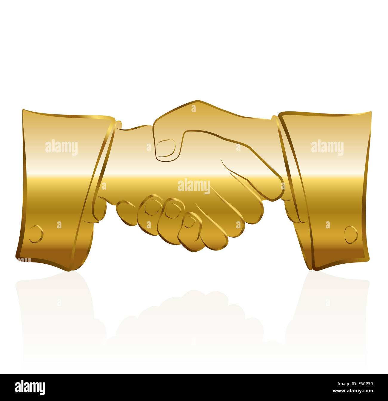 Golden handshake symbol Stock Photo Alamy