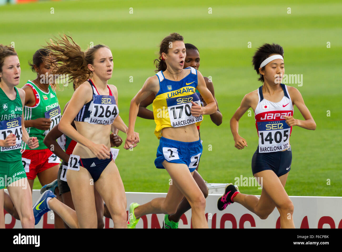 Women 800m,IAAF,20th World Junior Athletics Championships, 2012 in Barcelona, Spain Stock Photo