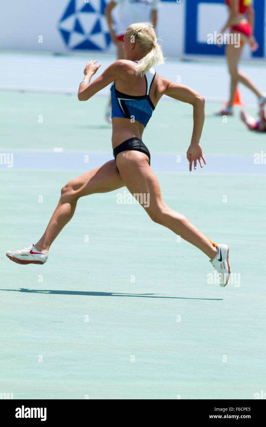 Grete Šadeiko  of Estonia, Heptathlon, 20th World Junior Athletics Championships at the Olympic Stadium ,Barcelona,Spain Stock Photo