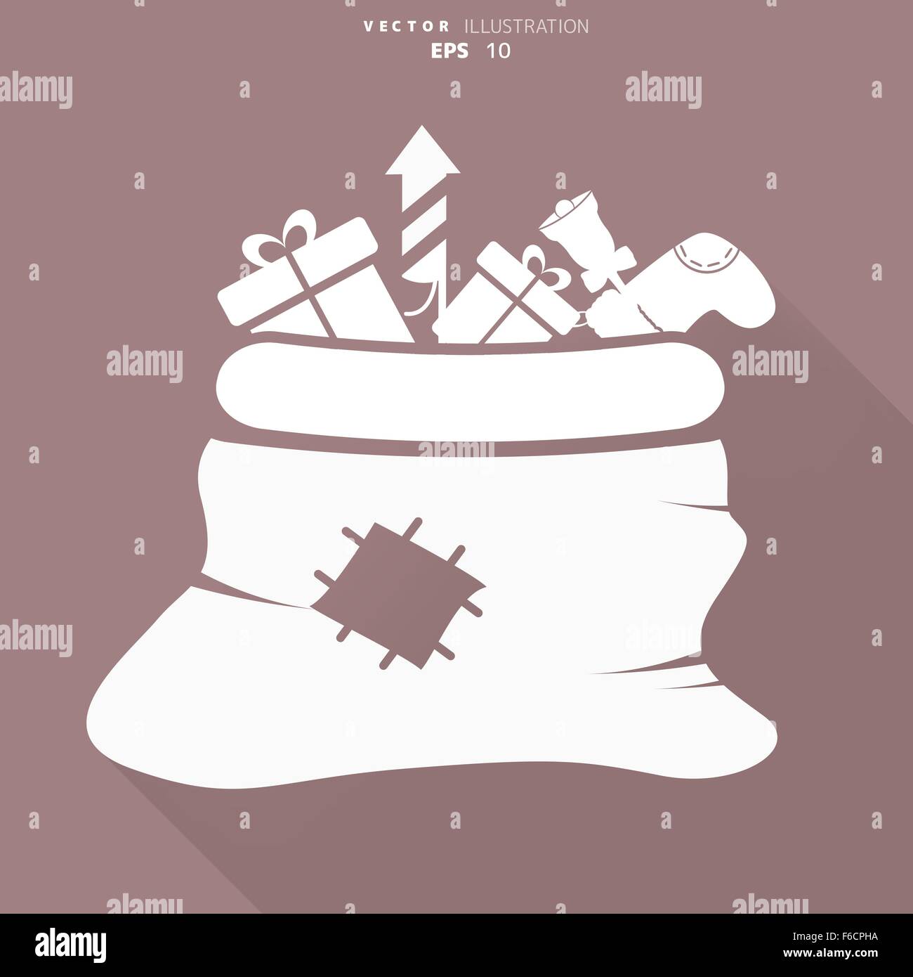 Santa Claus bag with gifts icon Stock Vector Image & Art - Alamy
