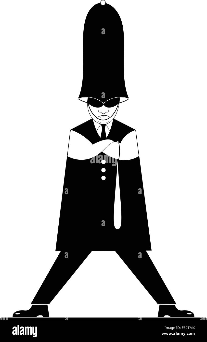 Policeman original art silhouette Stock Vector