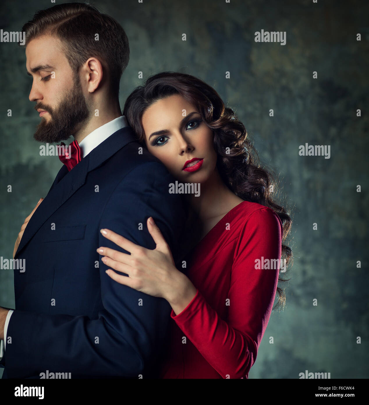 Woman hug man serious hi-res stock photography and images - Alamy
