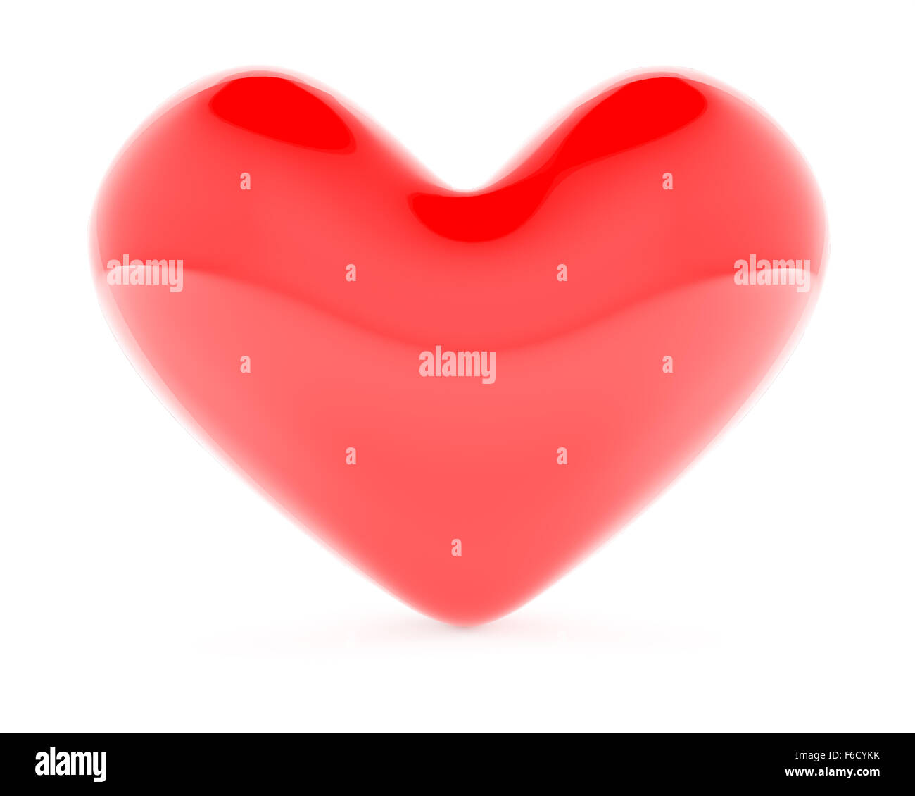 Glossy heart shape, 3d render Stock Photo