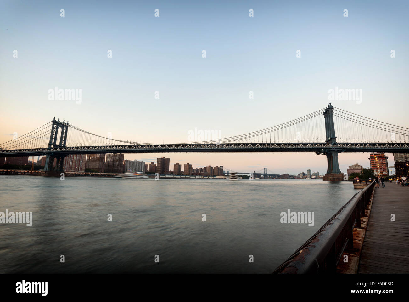 Manhattan Bridge illuminated at dusk, New York City Stock Photo - Alamy