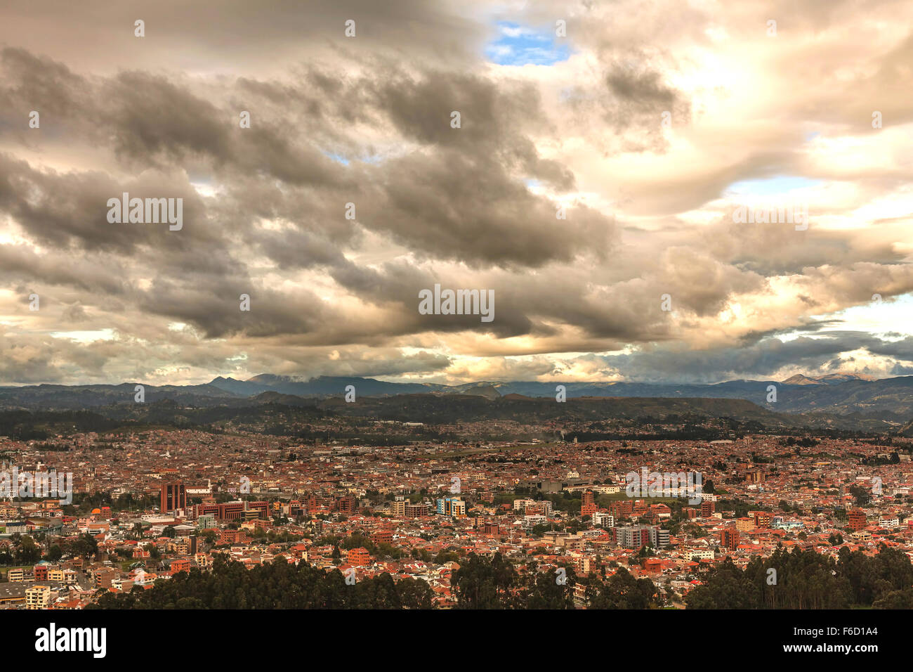 Aerial View Of Cuenca City, Is The Capital Of The Azuay Province, South America Stock Photo