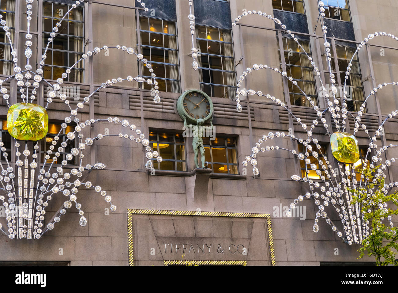 Tiffany Co Jewelry Store Holiday Decorations Nyc Stock Photo