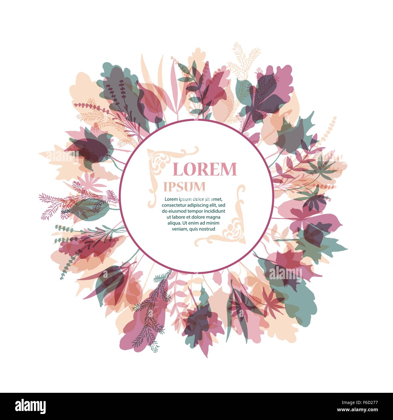 Autumnal round frame. Wreath of autumn leaves Stock Vector Image & Art ...
