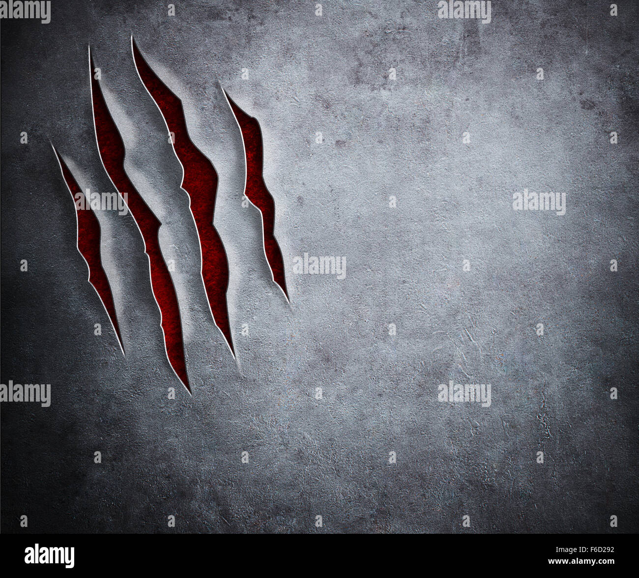 claw cuts on metal background Stock Photo