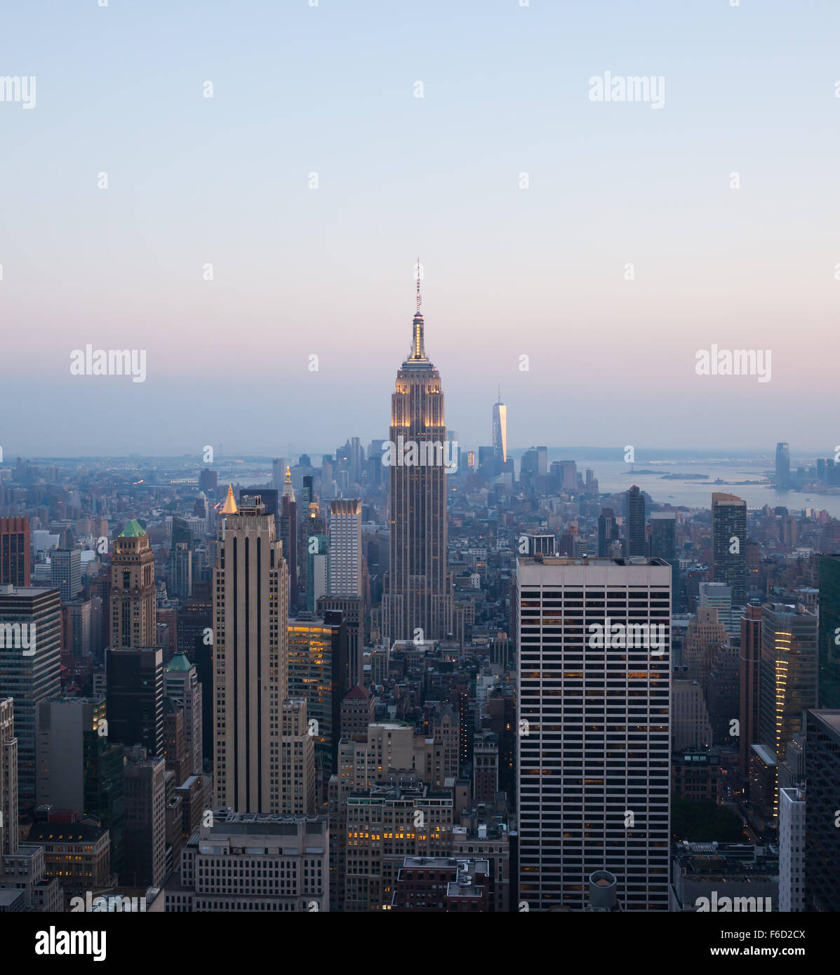 Aerial night view of Manhattan skyline, New York, USA Stock Photo - Alamy