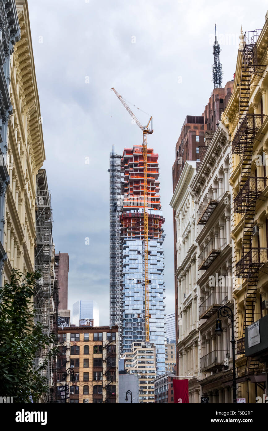 56 Leonard, a skyscraper being built in Tribeca in New York City Stock Photo