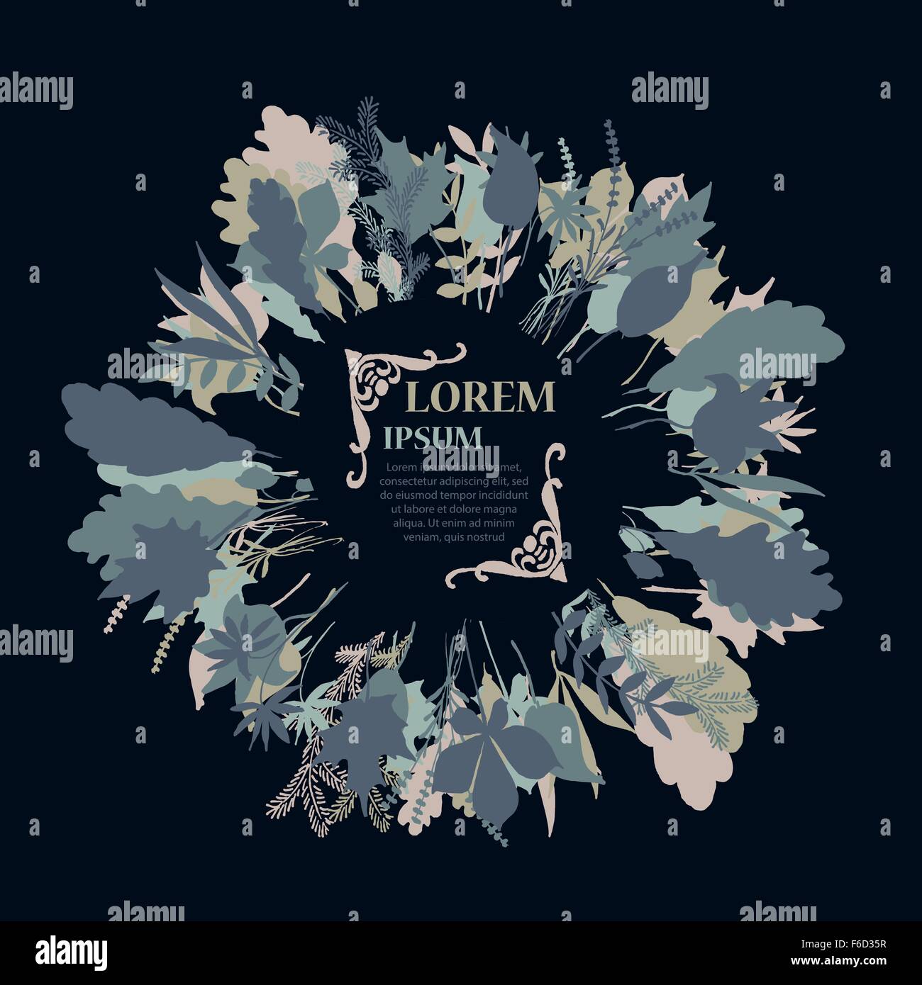 Autumnal round frame. Wreath of autumn leaves Stock Vector Image & Art ...
