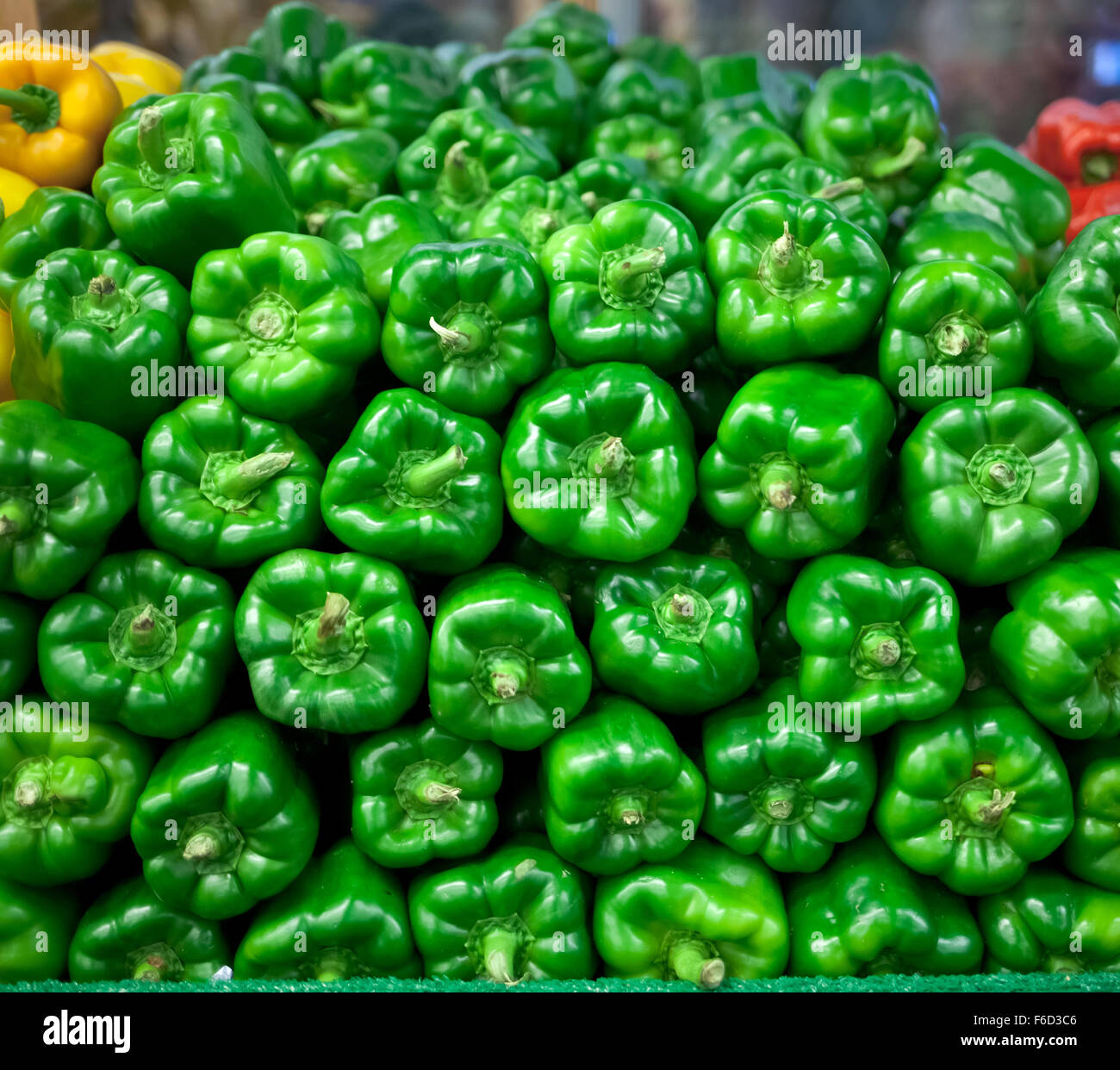 Fresh bell peppers for sale at chelsea market in New York Stock Photo ...