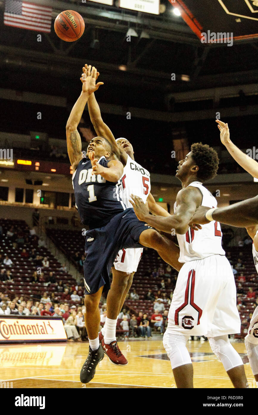 Columbia, SC, USA. 16th Nov, 2015. DaQuan Jeffries (1) of the Oral