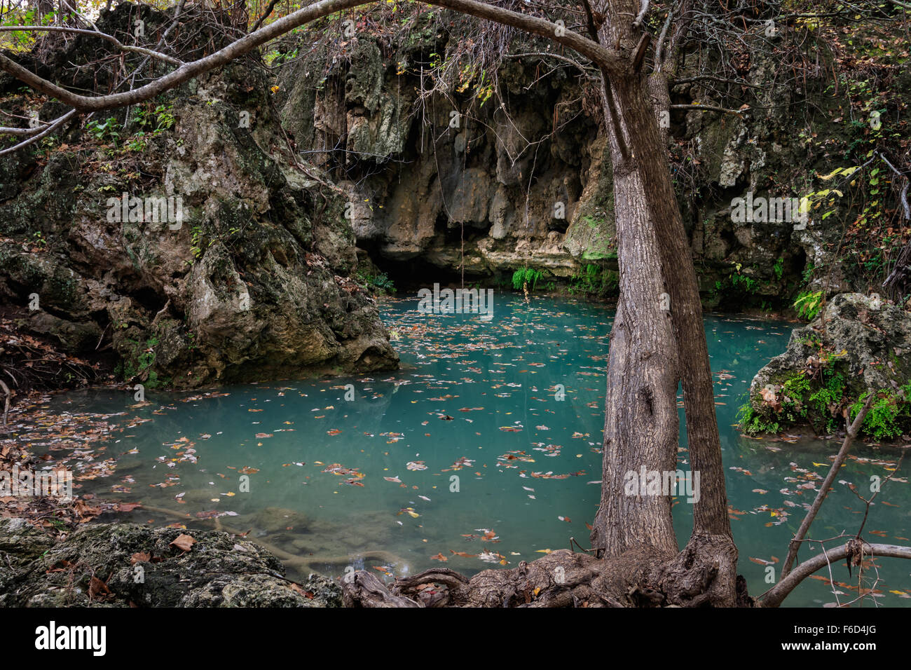 A small lagoon created by Price Falls in southern Oklahoma Stock Photo