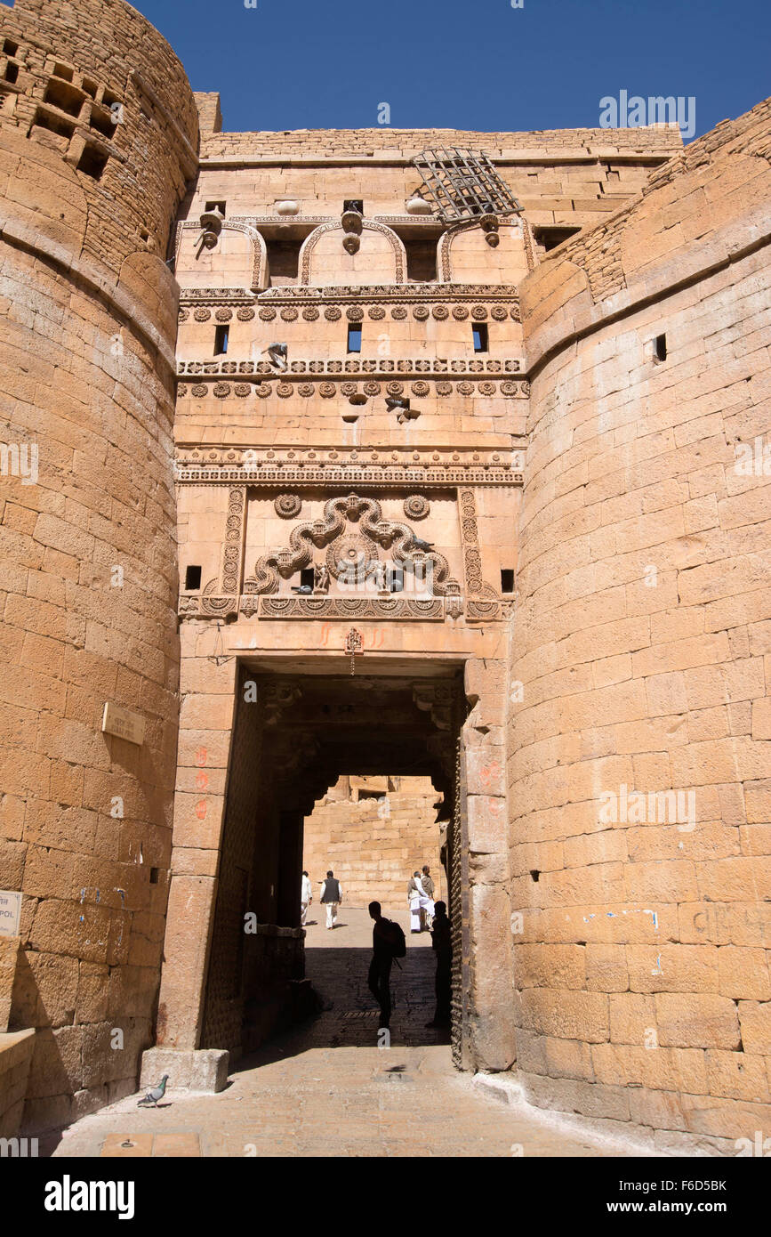 Suraj pol gate of sonar fort, jaisalmer, rajasthan, india, asia Stock