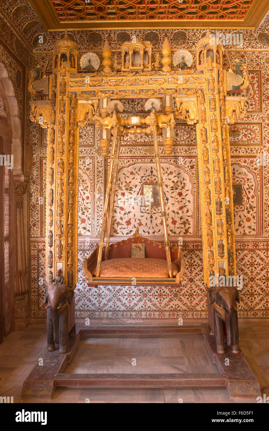 Swing of maharaja gaj mandir, junagarh fort, bikaner, rajasthan, india, asia Stock Photo