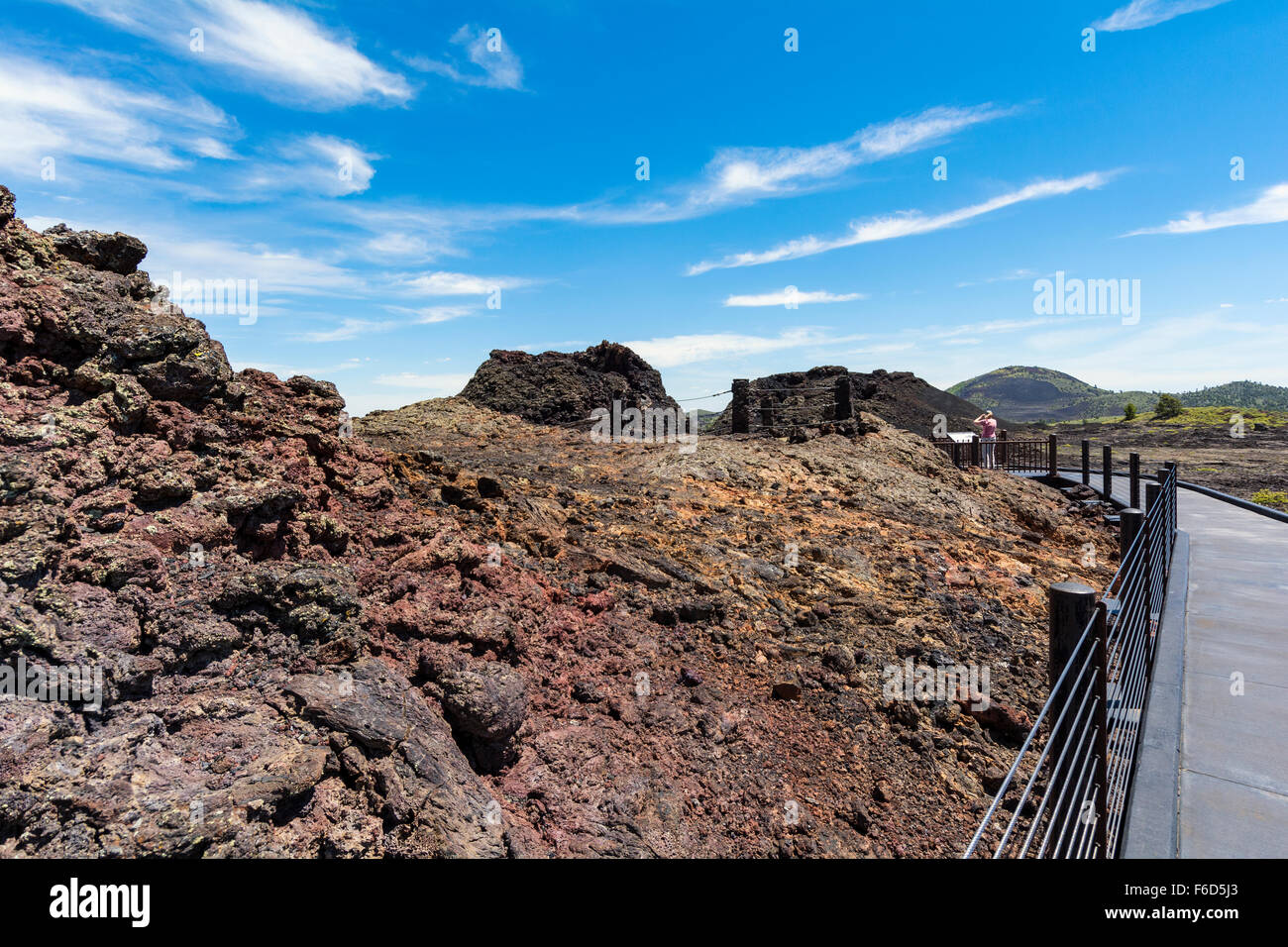 Idaho, Craters of the Moon National Monument and Preserve, Spatter Cone Trail Stock Photo