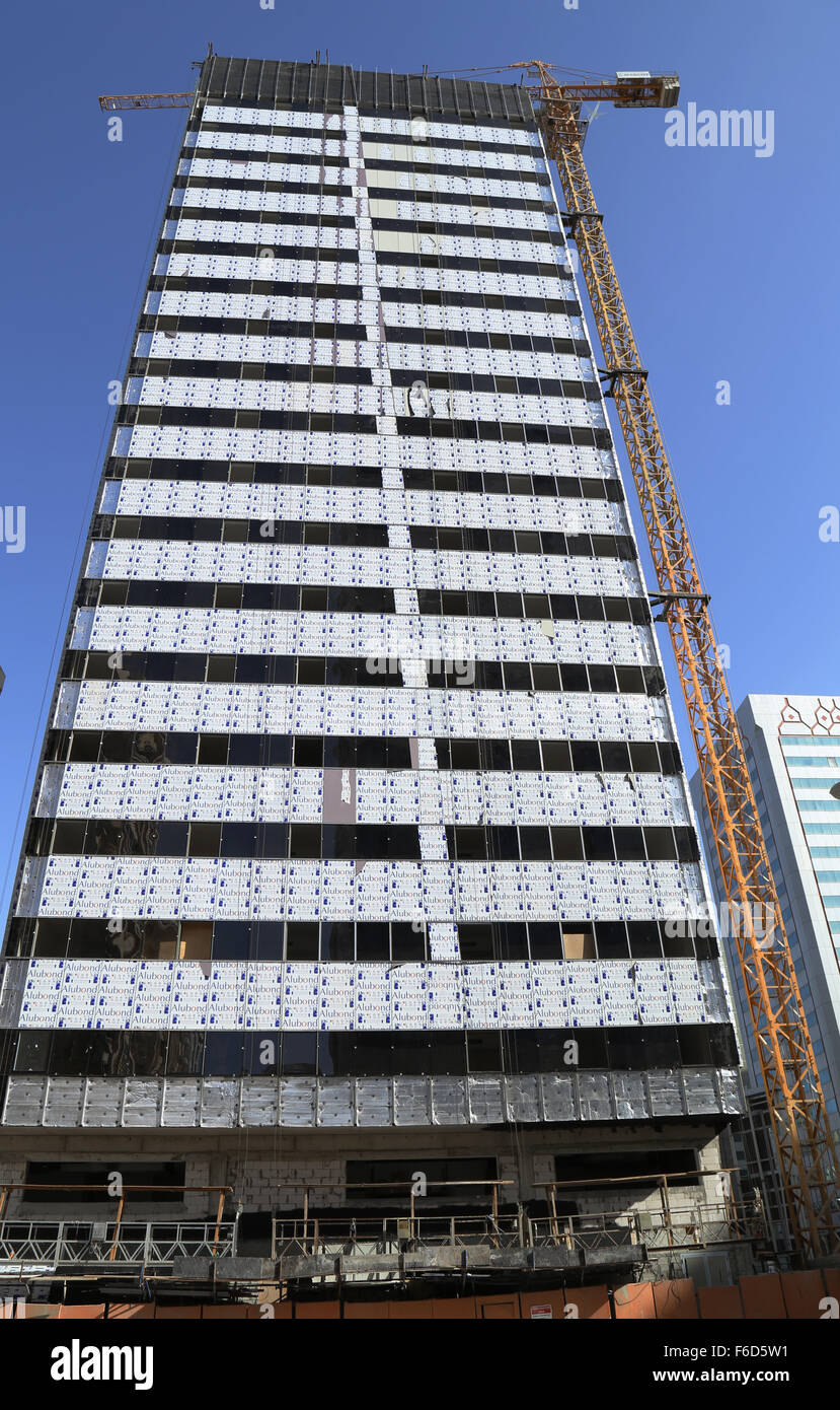 Alubond Aluminium Composite Panel Cladding Works in Progress for Tower ...